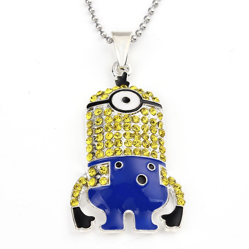 Wholesale New Arrival Cartoon Minions Necklace Silver Ball Chain