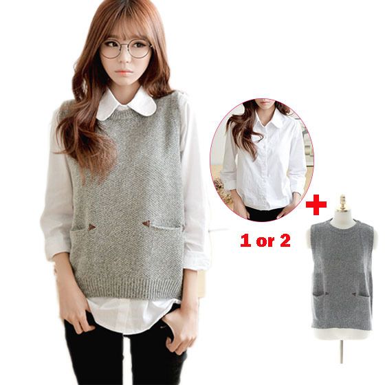 sweater over dress shirt womens