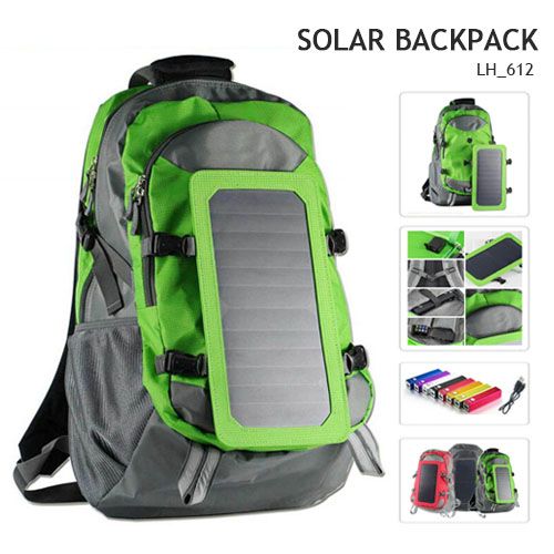 6.5W Waterproof Sun Power Solar Panels Outdoor Travel Solar Backpack
