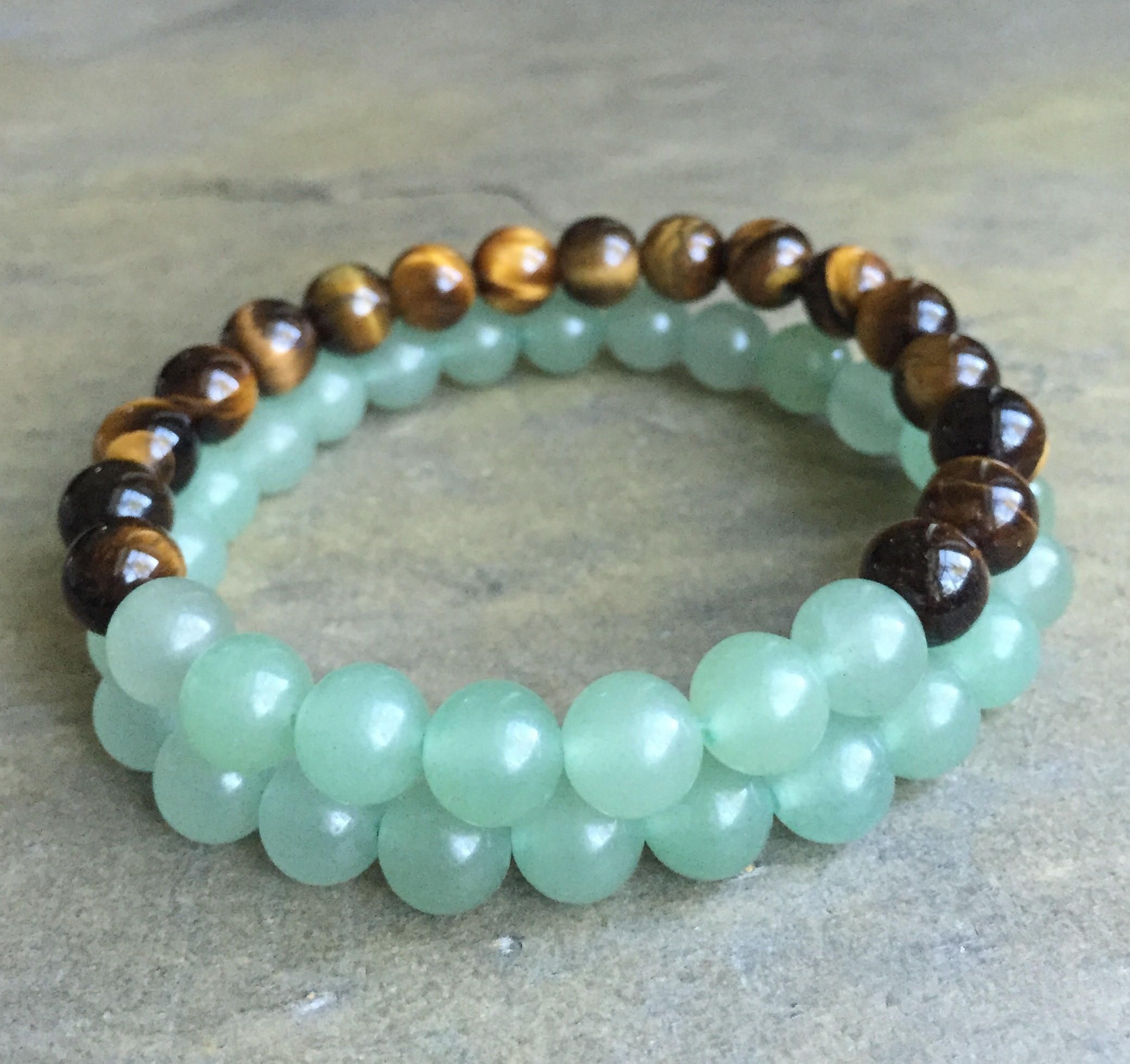 2019 8mm Tiger Eye Bracelet ,Green Aventurine Bracelet,Gemstone Beads