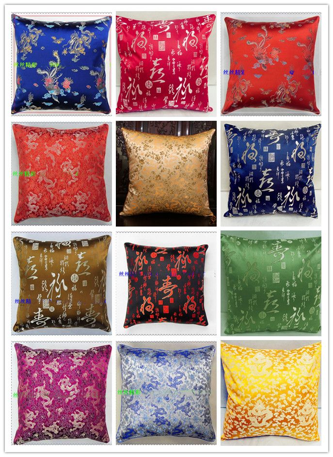 Chinese Ethnic Pattern Pillow Cases Double Sided High End Luxury Damask