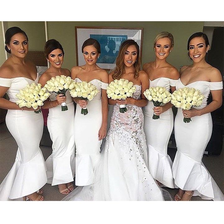 white bridesmaids dress