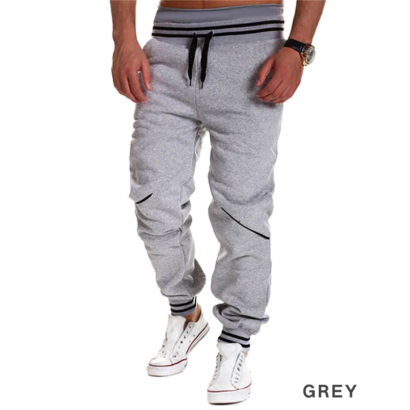 black and white spliced joggers