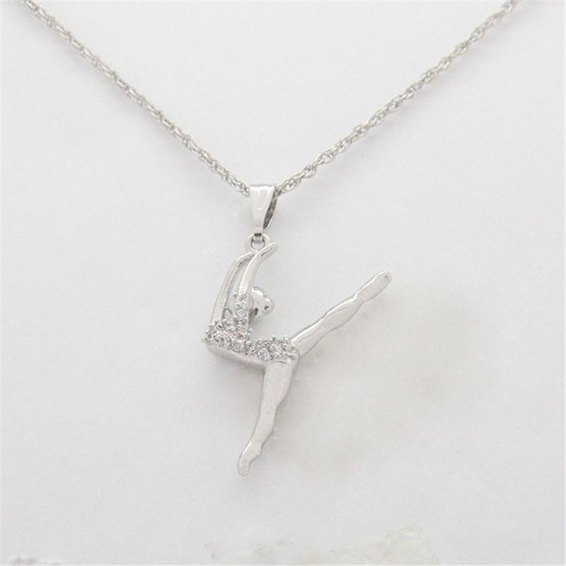 Wholesale Gymnastic Jewelry Accessories Fashion White Crystal Gymnast