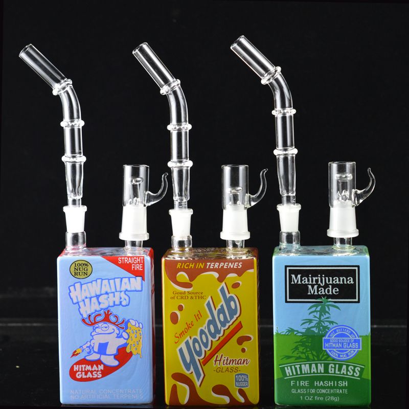 2021 New Design Bong Liquid Glass Juice Box Water Pipes Bongs Glass Dab