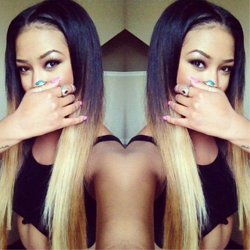 Cheap Good Quality Long Silky Straight Synthetic Lace Front Wig