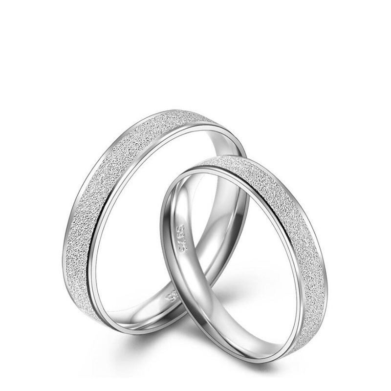 New Real 925 Sterling Silver Couple Ring Sets For Women And Men