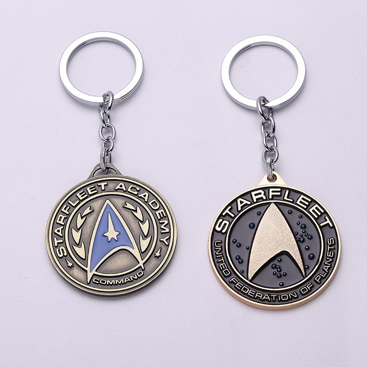 Star Trek Shield Keychain STARFLEET ACADEMY COMMAND Keyring Chains For