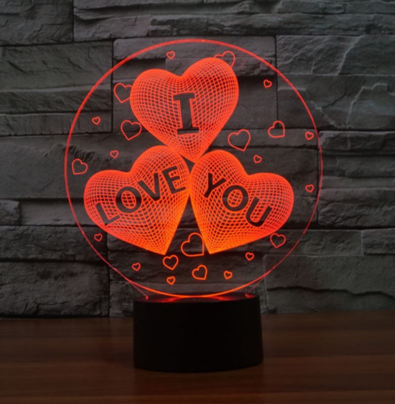 2018 Illusion I Love You For Valentine S Day Gift 3d Led Night 2018 Illusion I Love You For Valentine S Day Gift 3d Led Night Lights 7 Light Colors Table Lamps Children Bedroom Lamp Baby Toys From Home2010garden