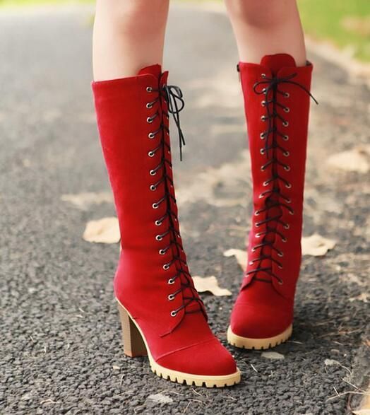 sneakers d-connect Fall Lace And New Martin Fashion Boots Heeled Winter High