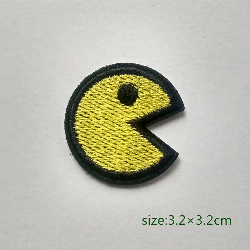 2018 Pac Man Game Motif Iron On HOTFIX Patch Appliqué Embroidery
