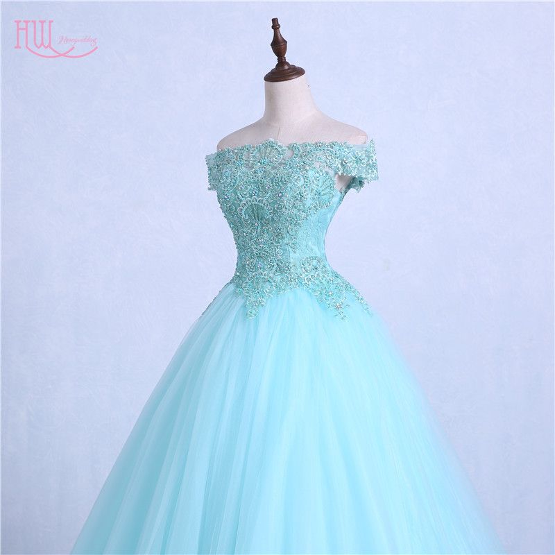 green off shoulder gown