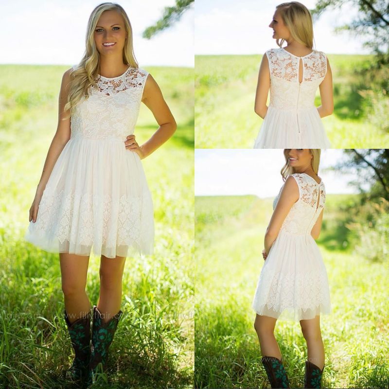 white lace country dress