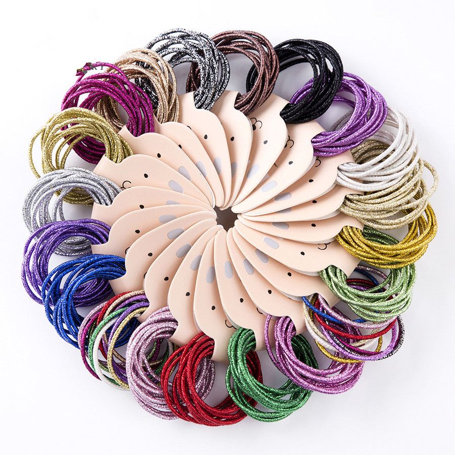 2019 Baby Basic High Elastic Hair Rubber Bands Korean Bling Ponytail