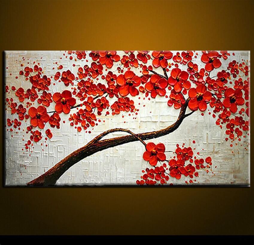 2020 Modern Abstract Canvas Art Wall Decor Oil Painting On Canvas Red Flowers No Frame From Chinaart2013 35 18 Dhgate Com