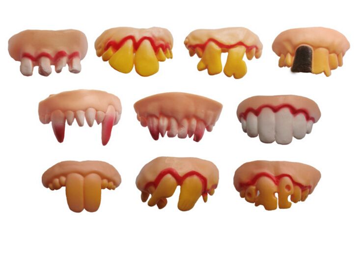 Hallowmas Joke Teeth False Teeth Rotten April Fool's Day Funny Fake