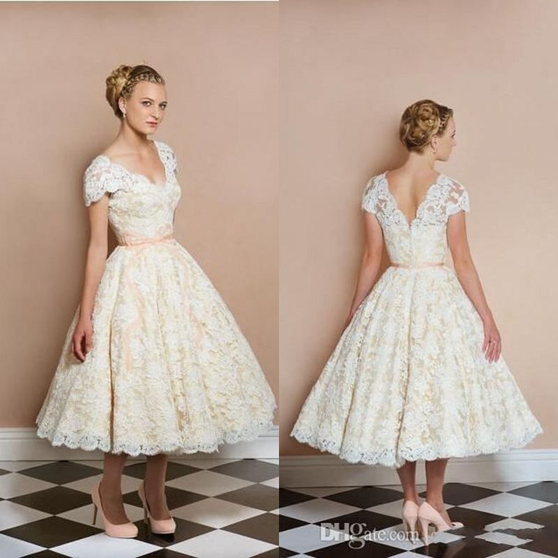 Vintage 1950 s Tea Length Wedding Dresses 2024 jasterluis