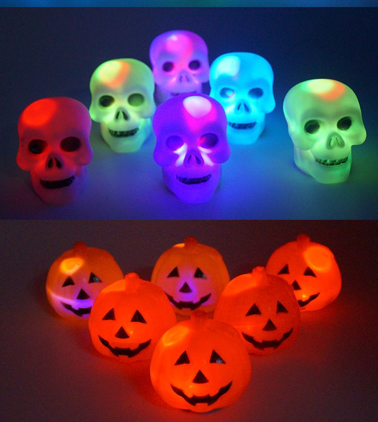 2021 Halloween Flashing Light Toys Led Pumpkin And SKull Toys Novelty