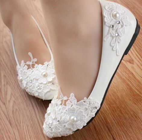 2017 Wedding Bridal Shoes Flats For Womens Milk White Light Ivory Brides Bridesmaids Flats Shoes Diamante Wedding Shoes Dyeable Bridal Shoes From Prila $68.35| Dhgate.Com