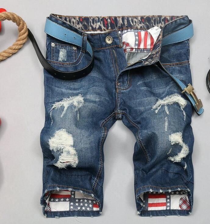 2019 Summer Casual Cotton Mens Jean Shorts Fashion Brand Designer Retro