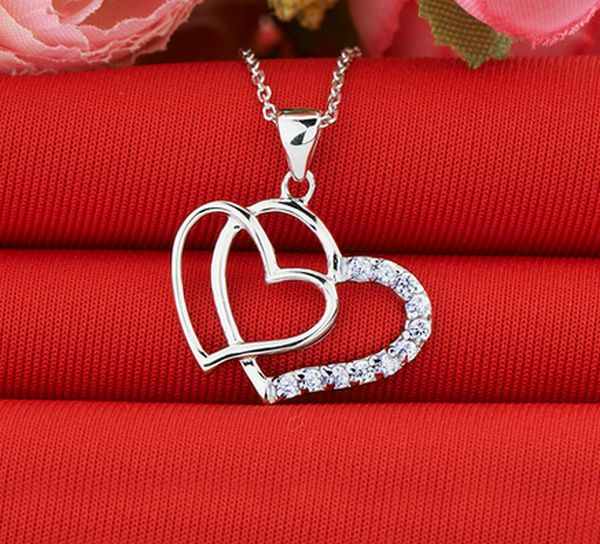 Wholesale Heart Women Pendant Necklace 925 Silver Love Charm ...