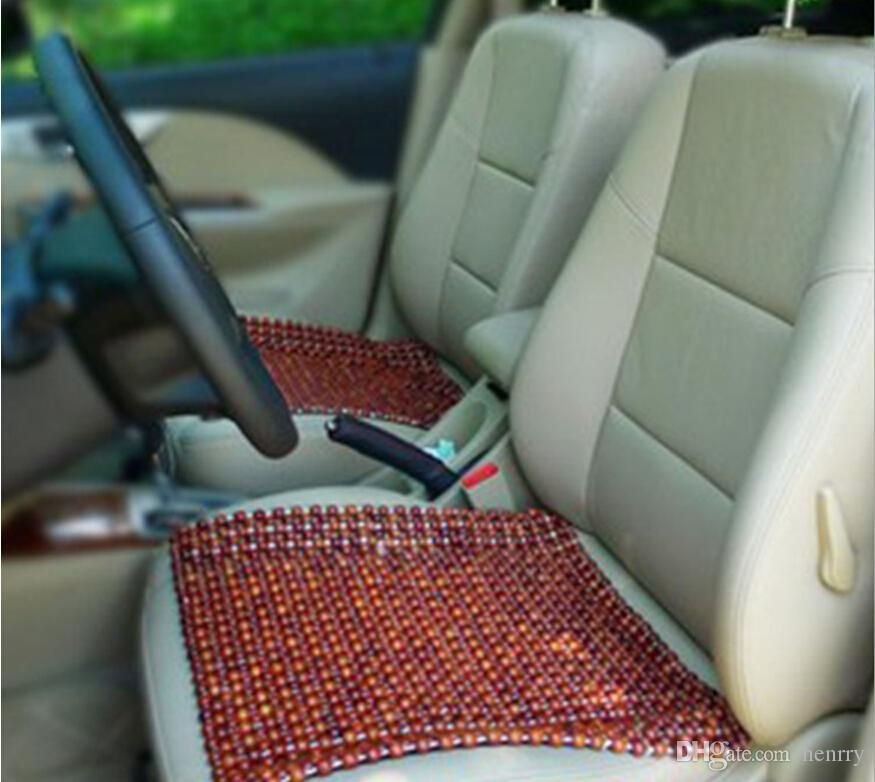 10pcs Brown Wooden Beads Car Seat Cushion Cool Side Massage Pad Refreshing Summer Heat Mat Supplies Four Seasons General