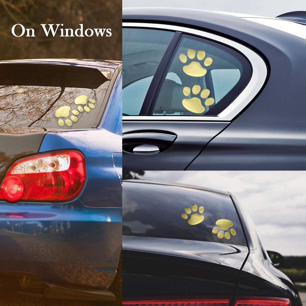 2021 Auto PVC Cute Pet Animal Footprints Emblem Car Truck Decor 3D