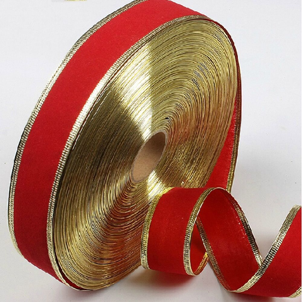 Christmas Decorations For Home 2 Meters 5cm Width Xmas Ribbon Red With Gold Edges Navidad Christmas Tree Buy Christmas Baubles Buy Christmas Decor From