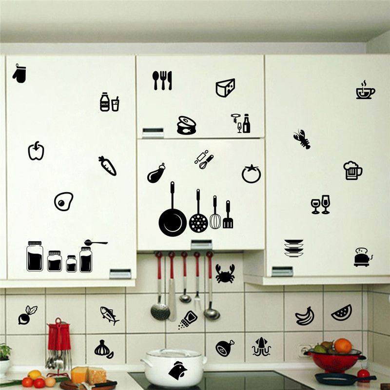 Kitchen Wall  Sticker Tools  Room Removable Decal Wall  