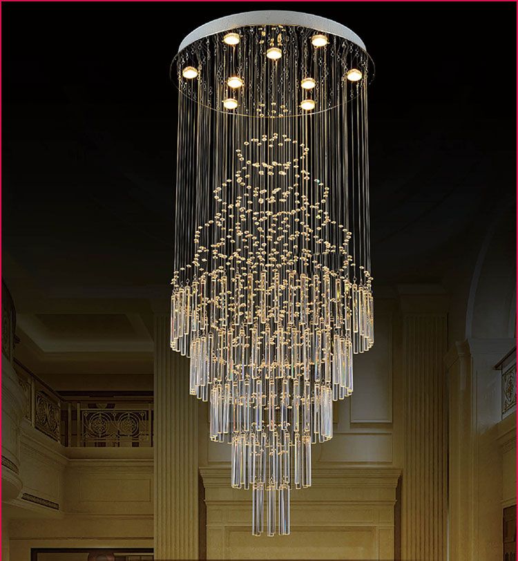 Creative Crystal Chandelier Large Living Duplex Villa Stairwell Long Creative Crystal Chandelier Large Living Duplex Villa Stairwell Long Led K9 Lighting Fixtures Restaurant Hanging Lights That Plug In