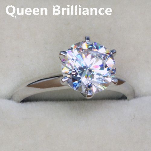 Simple Elegant 3 Carat Solitare Nscd Simulated Diamond Engagement