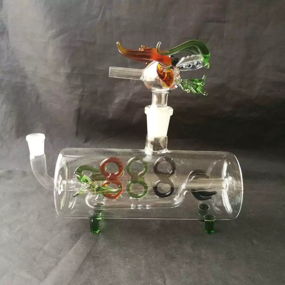 2020 Horizontal Pipe Faucet Glass Hookah , Wholesale Glass Bongs, Oil