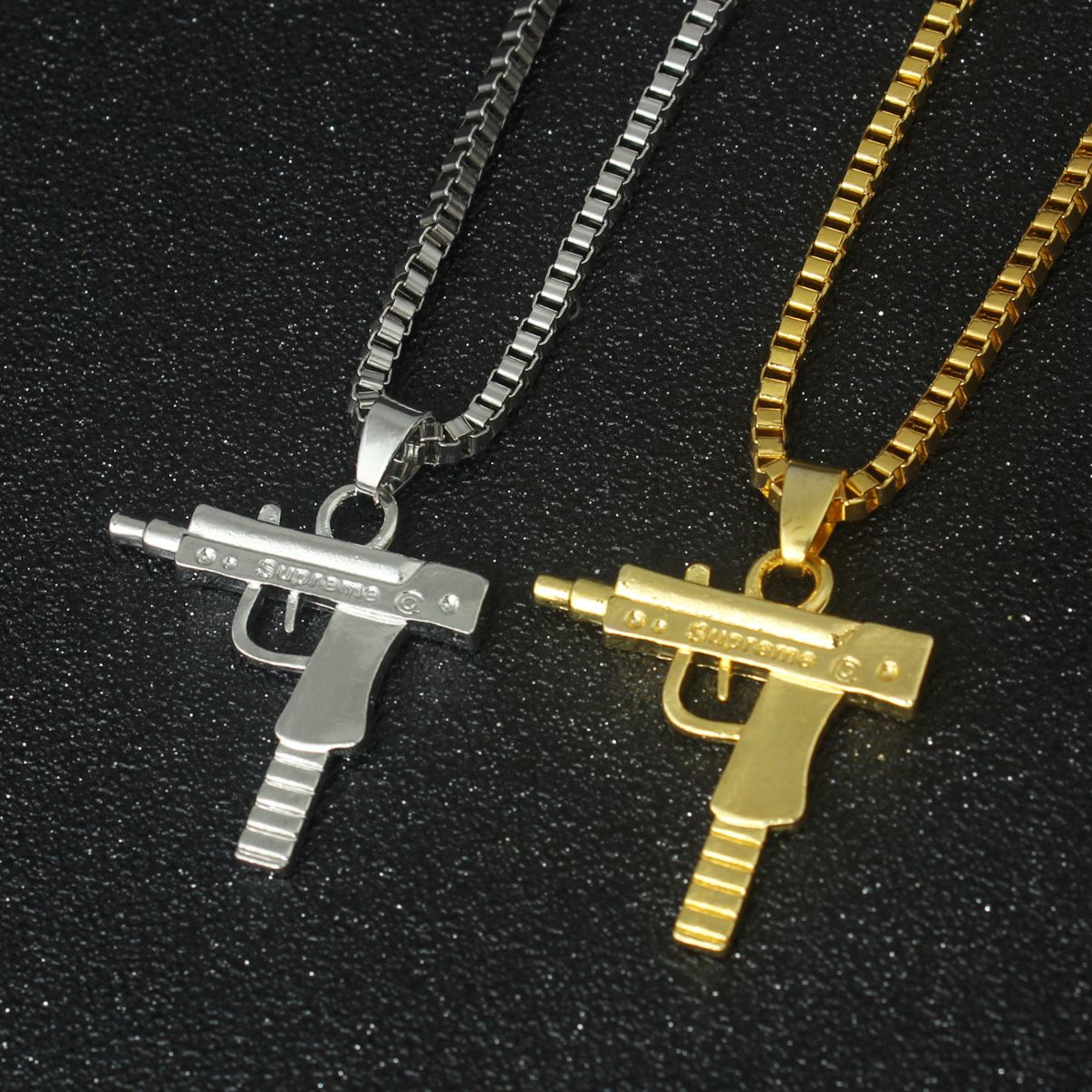 Wholesale New Uzi Gold Chain Hip Hop Long Pendant Necklace Men Women