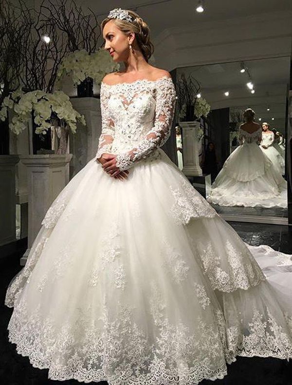  Victoria  2019 Ball Gown Wedding  Dresses  Off Shoulder Long 