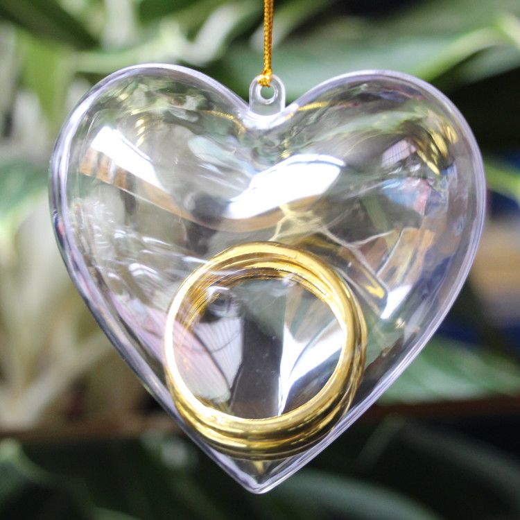new arrival heart shaped clear plastic candy jewelry box small part