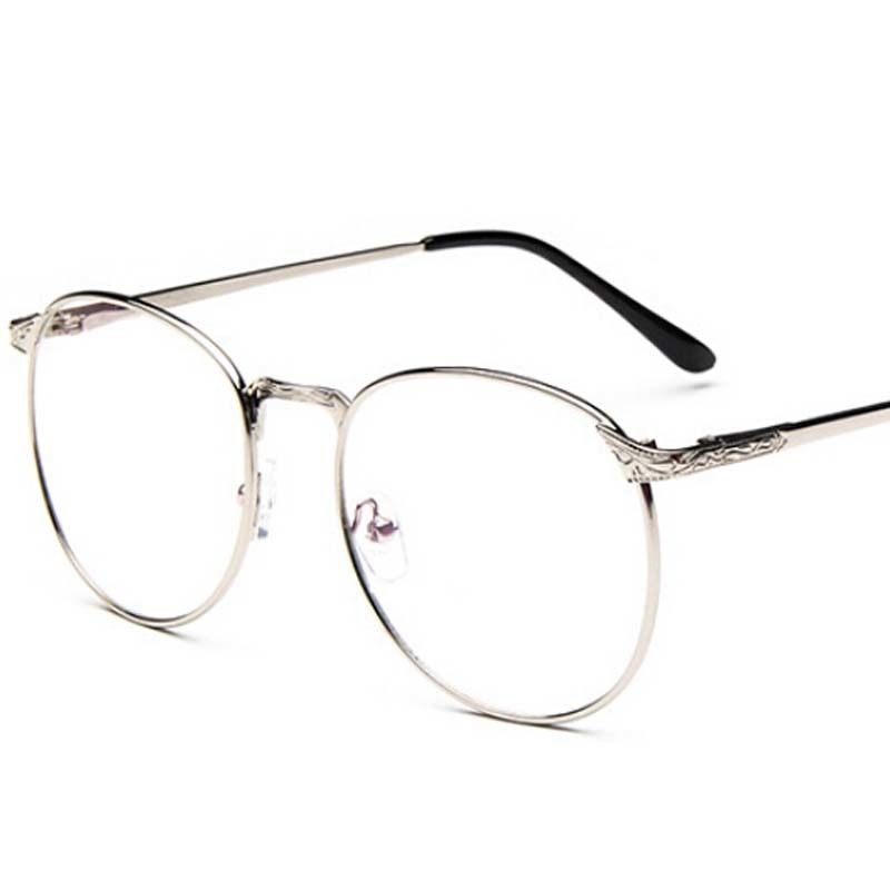 2019 Vintage Unisex Retro Stars Round Metal Frame Clear Lens Glasses