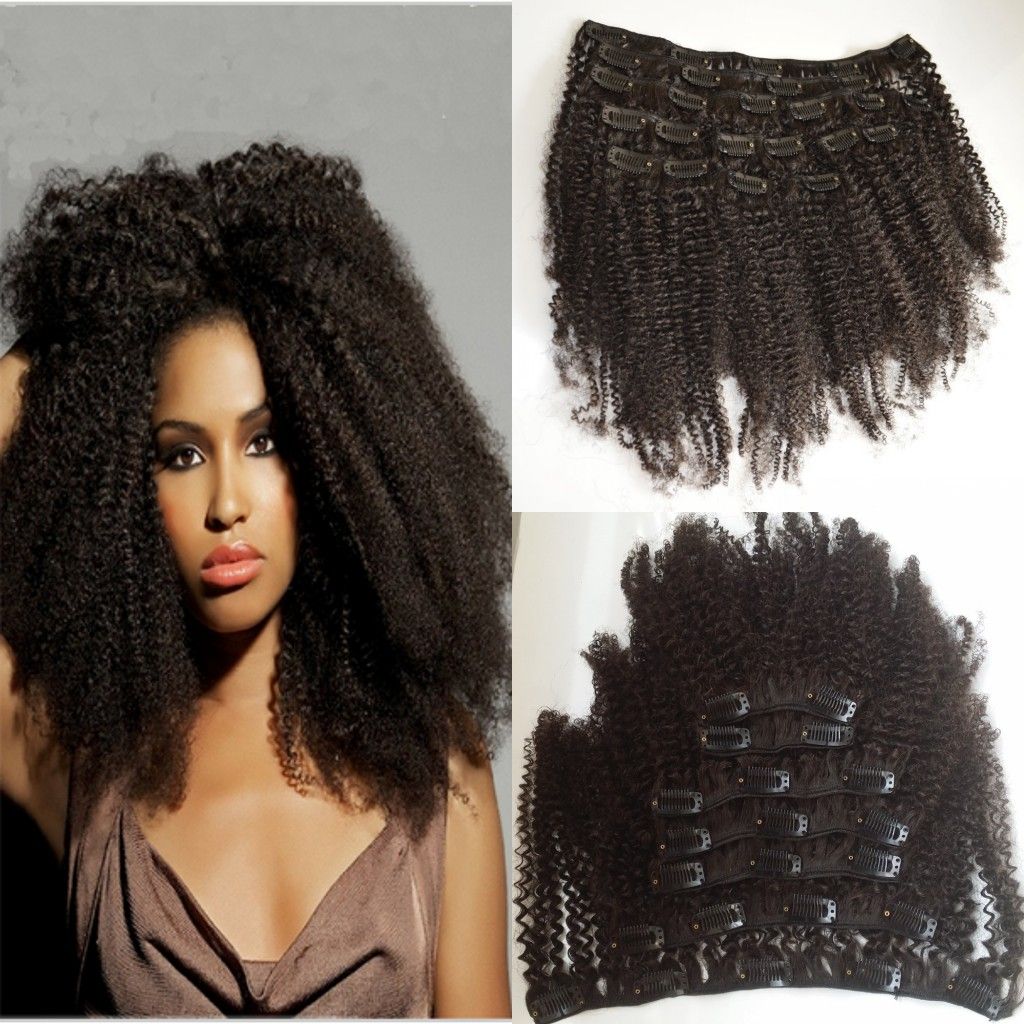 3c4a4b4c Clip In Human Hair Extensions Arfo Kinky Curly