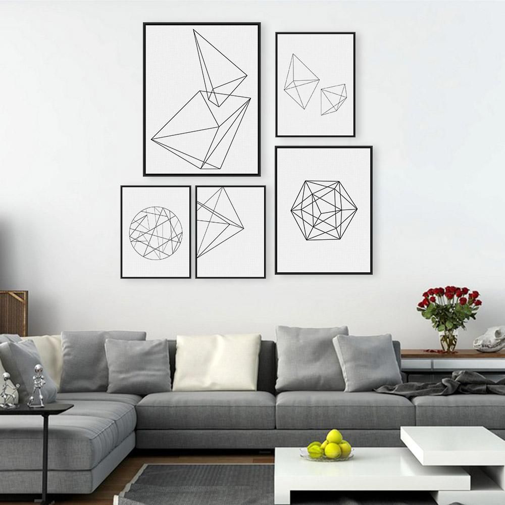 Modern Nordic Minimalist Black White Geometric Shape A4 Large Art Modern Nordic Minimalist Black White Geometric Shape A4 Large Art Prints Poster Abstract Wall Picture Canvas Painting Home Decor Custom Made Pop Unique