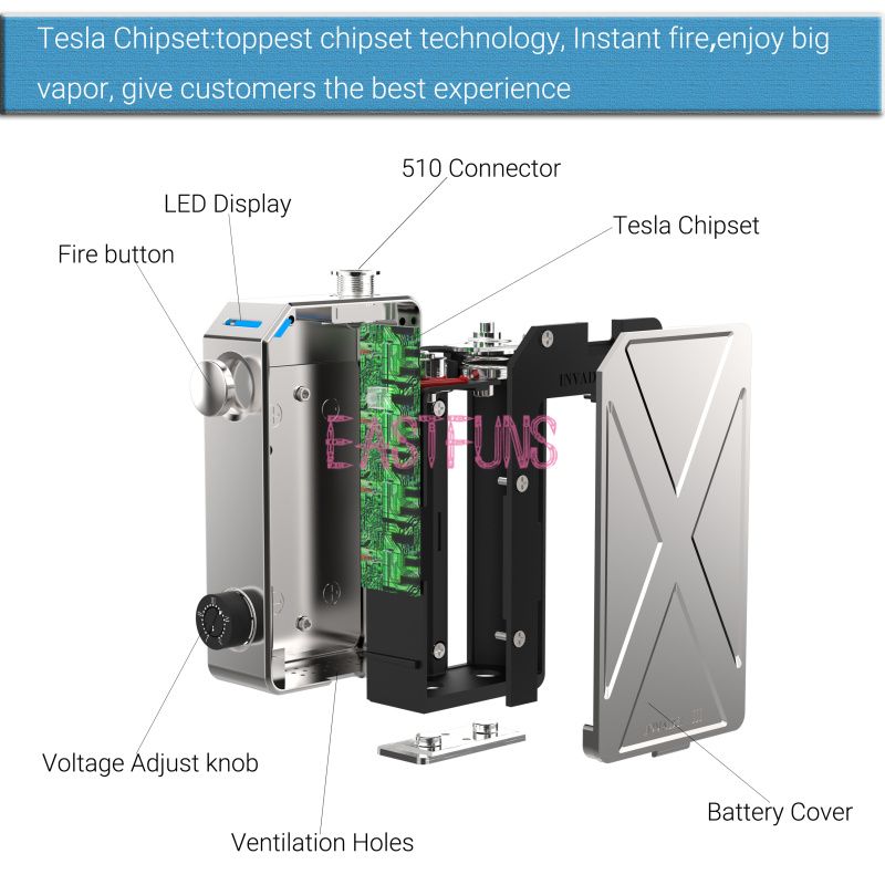 Original Tesla Invader III Starter Kit Invader 3 240W Box Mod With