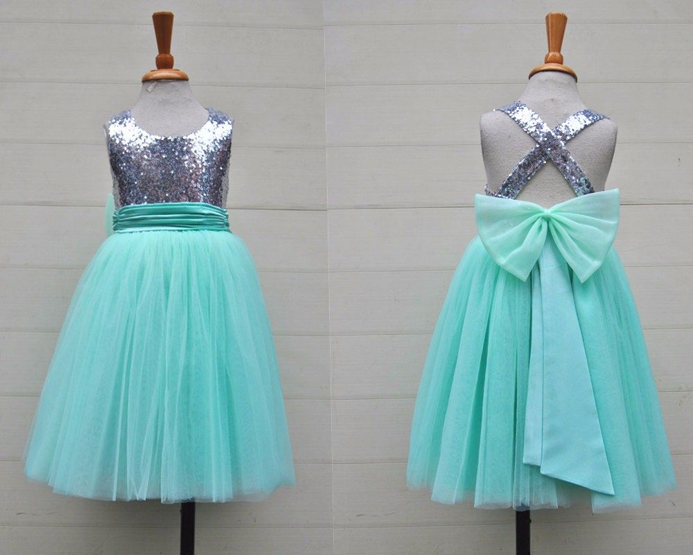 silver sequin girls dress