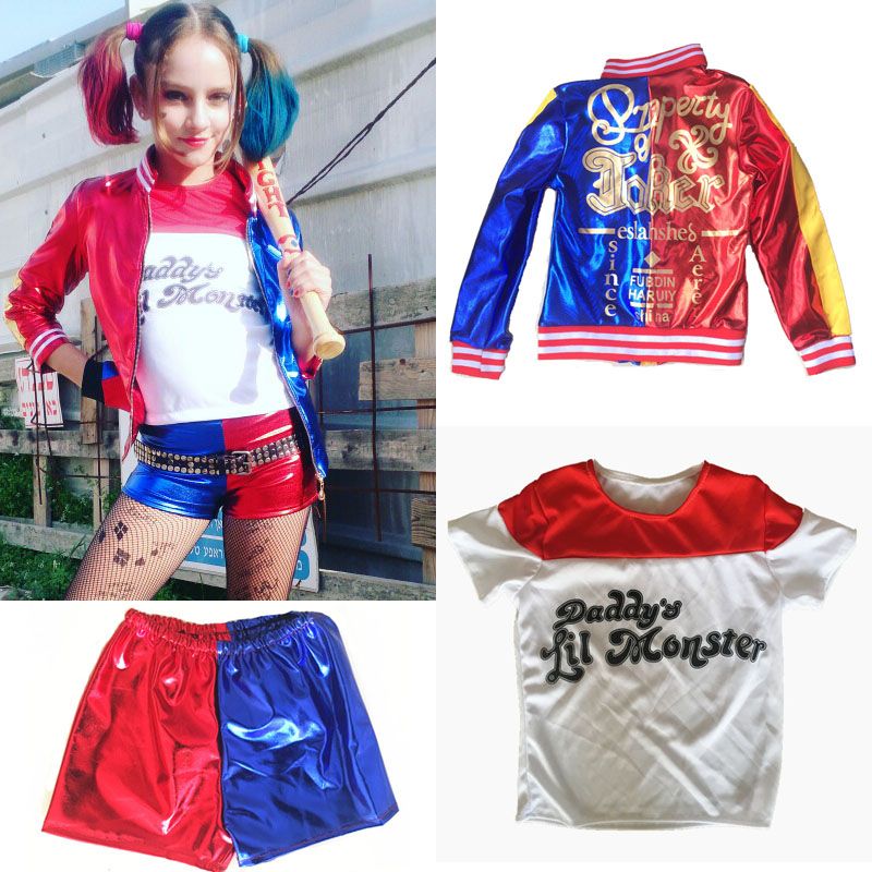 Grosshandel Suicide Squad Harley Quinn Cosplay Kostum Outfit Full Set Halloween Kinder Weihnachtsgeschenkjacke Von Newlifehere2017 17 83 Auf De Dhgate Com Dhgate
