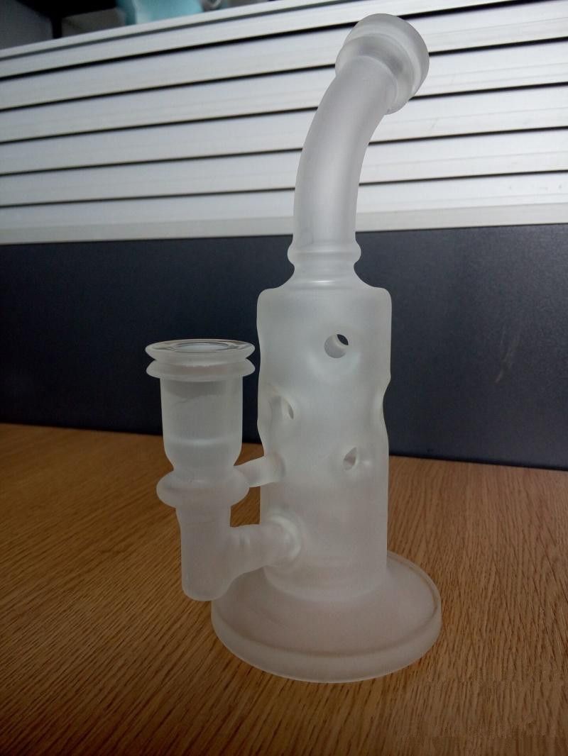 2020 Newest Frosted Glass Bongs Recycle Cyclone Dabs Glass Pipes Water Pipes Bubbler Vaporizer