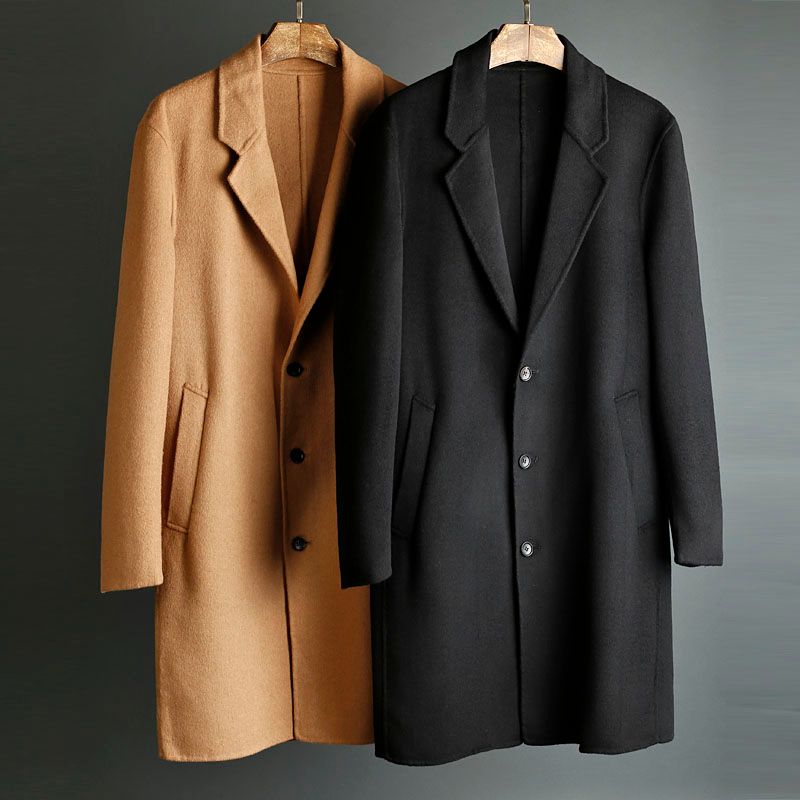 2018 Winter New Luxury Designer Coats For Men 100 Handmade 2018 Winter New Luxury Designer Coats For Men 100 Handmade Tech Fleece Mens Outerwear Wool Fabric Long Overcoat From Jijieling