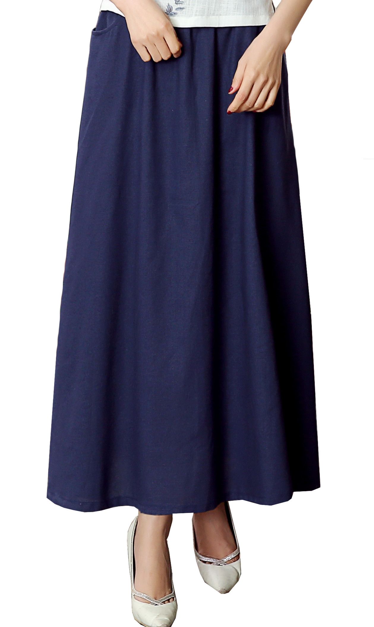 Linen Long Skirt Spring Summer Skirts Chinese Style Bohemian Skirts