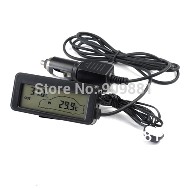2020 Black DC12V Digital Car Thermometer Portable Car Inside/Outside