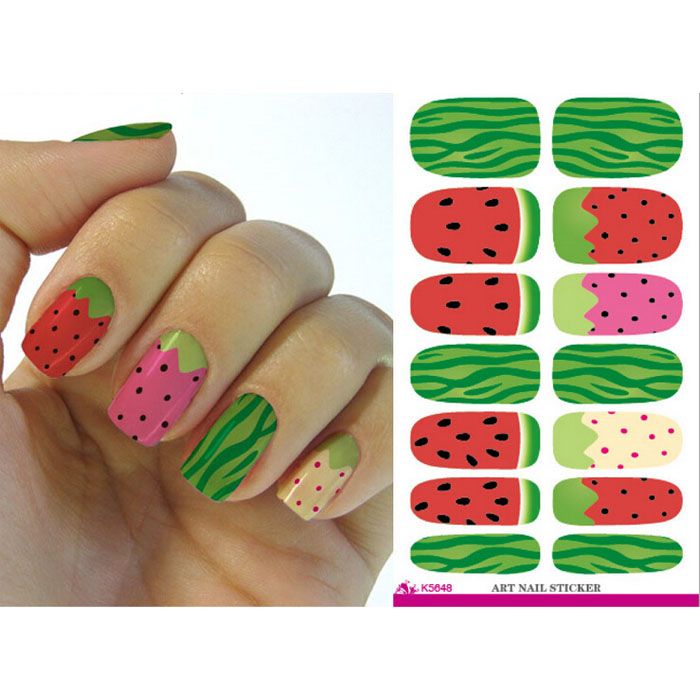 Watermelon Nail Art Step By Step Tutorial Youtube