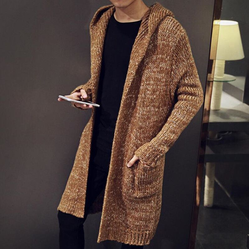 2018 Hot Autumn Winter Loose Long Mens Cardigans Sweaters New Fashion ...