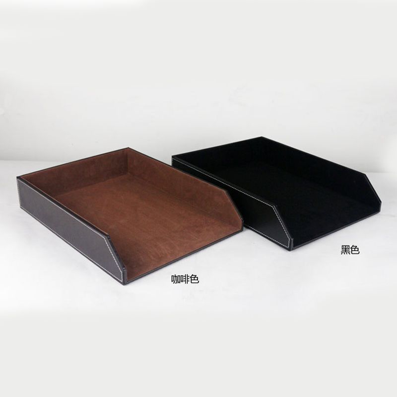 2018 Whole Coffee And Black Leather Wooden Office Files 2018 Whole Coffee And Black Leather Wooden Office Files Doents Container Tray Desk Doent A4 Print Papers Organizer From Quintin 140 72 Dhgate
