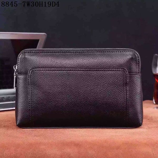 Men Medium Clutch Top Good Leather Double Zippers Clutch Bags 30cm Wide