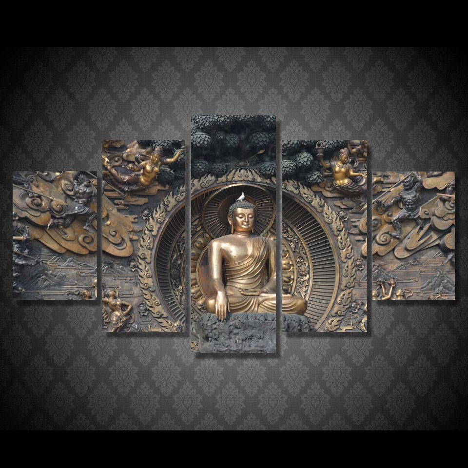 2018 no framed hd printed buddha statue painting wall art room decor